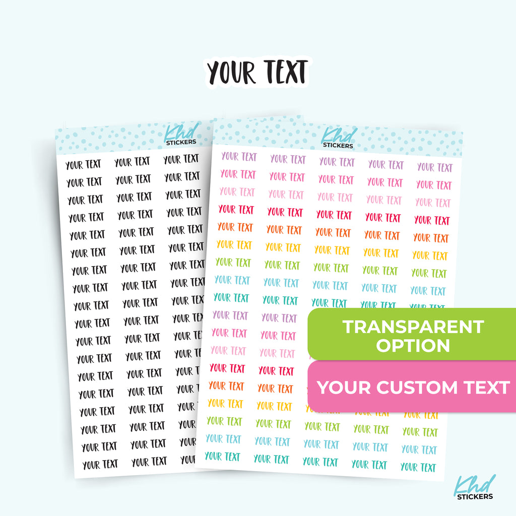 Design Your Own Word Stickers White Removable