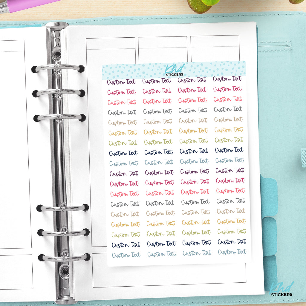 Design Your Own Script Planner Stickers White Removable