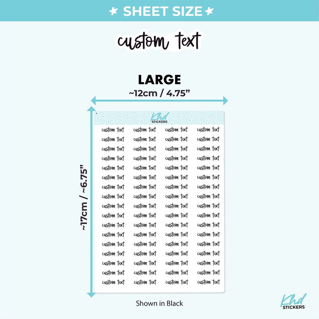 Design Your Own Script Planner Stickers White Removable / Black