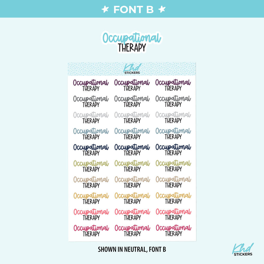 Occupational Therapy Script Planner Stickers Small