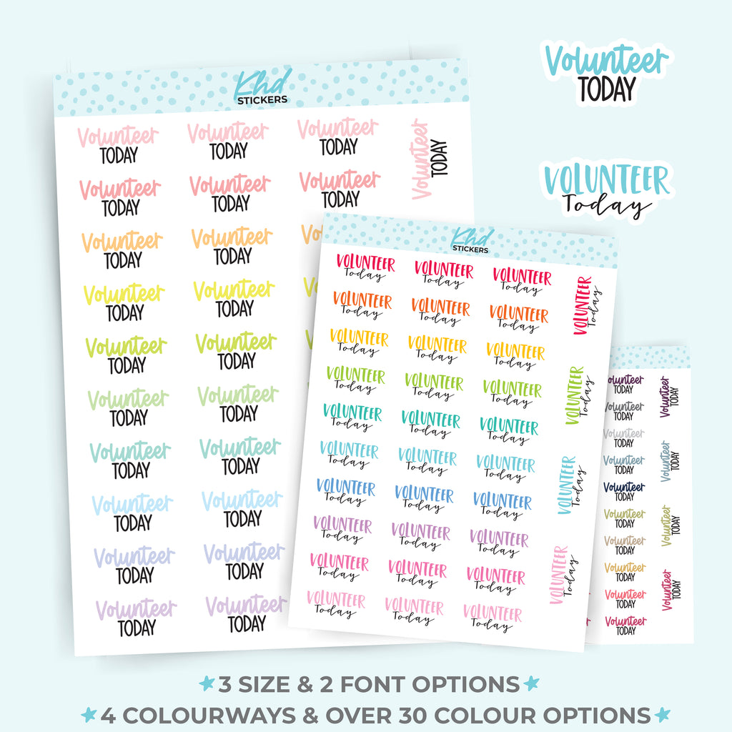 Volunteer Today Planner Stickers Small