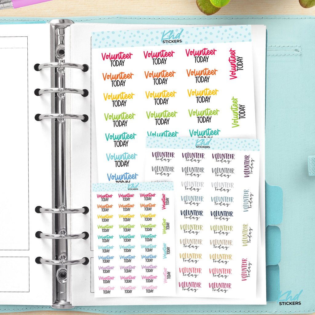 Volunteer Today Planner Stickers Small