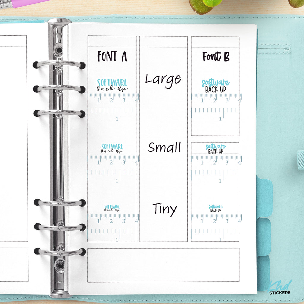 Software Backup Script Planner Stickers Small