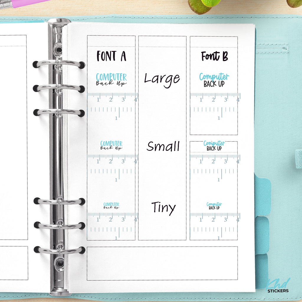 Computer Backup Script Planner Stickers Small