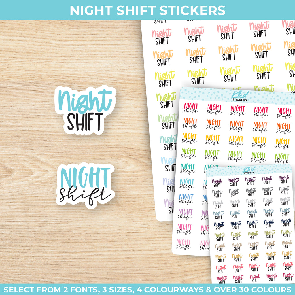 Night Shift Stickers Small