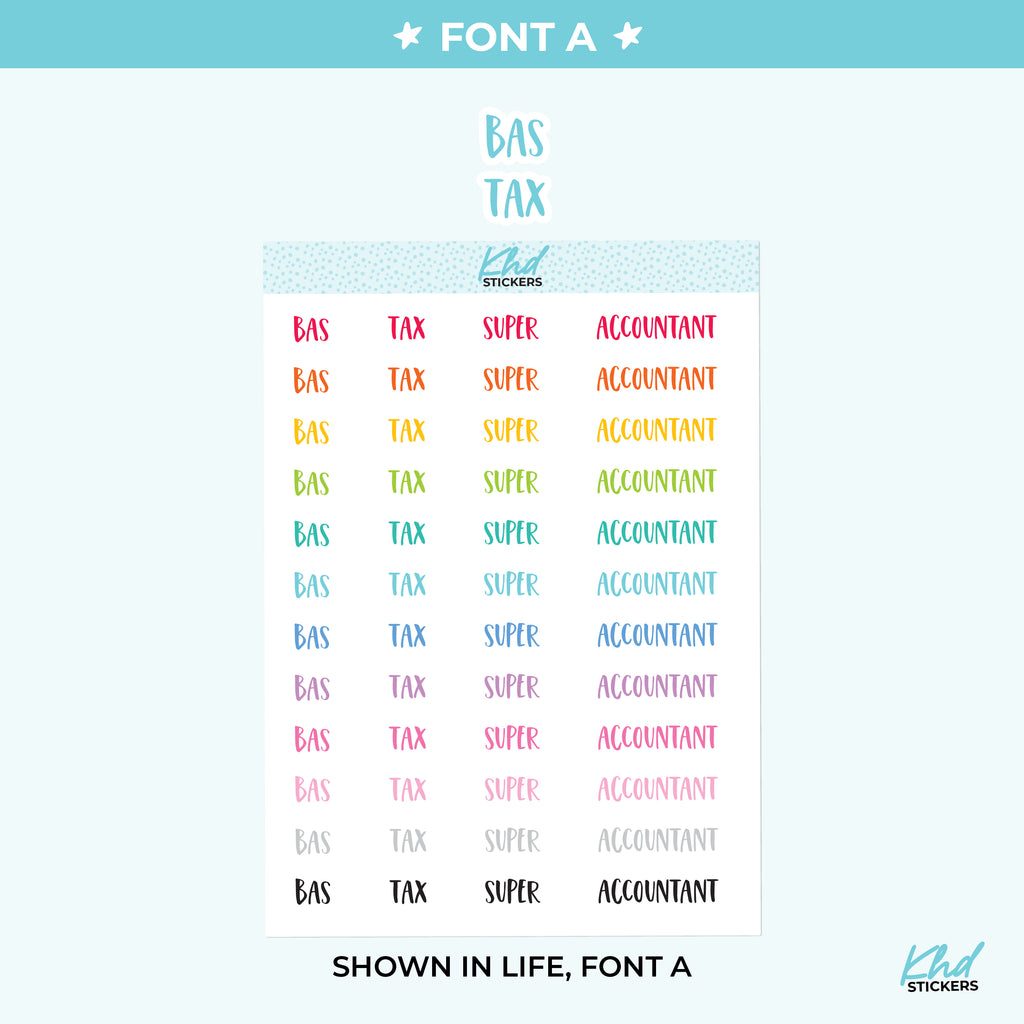 BAS Tax Accounting Stickers Small