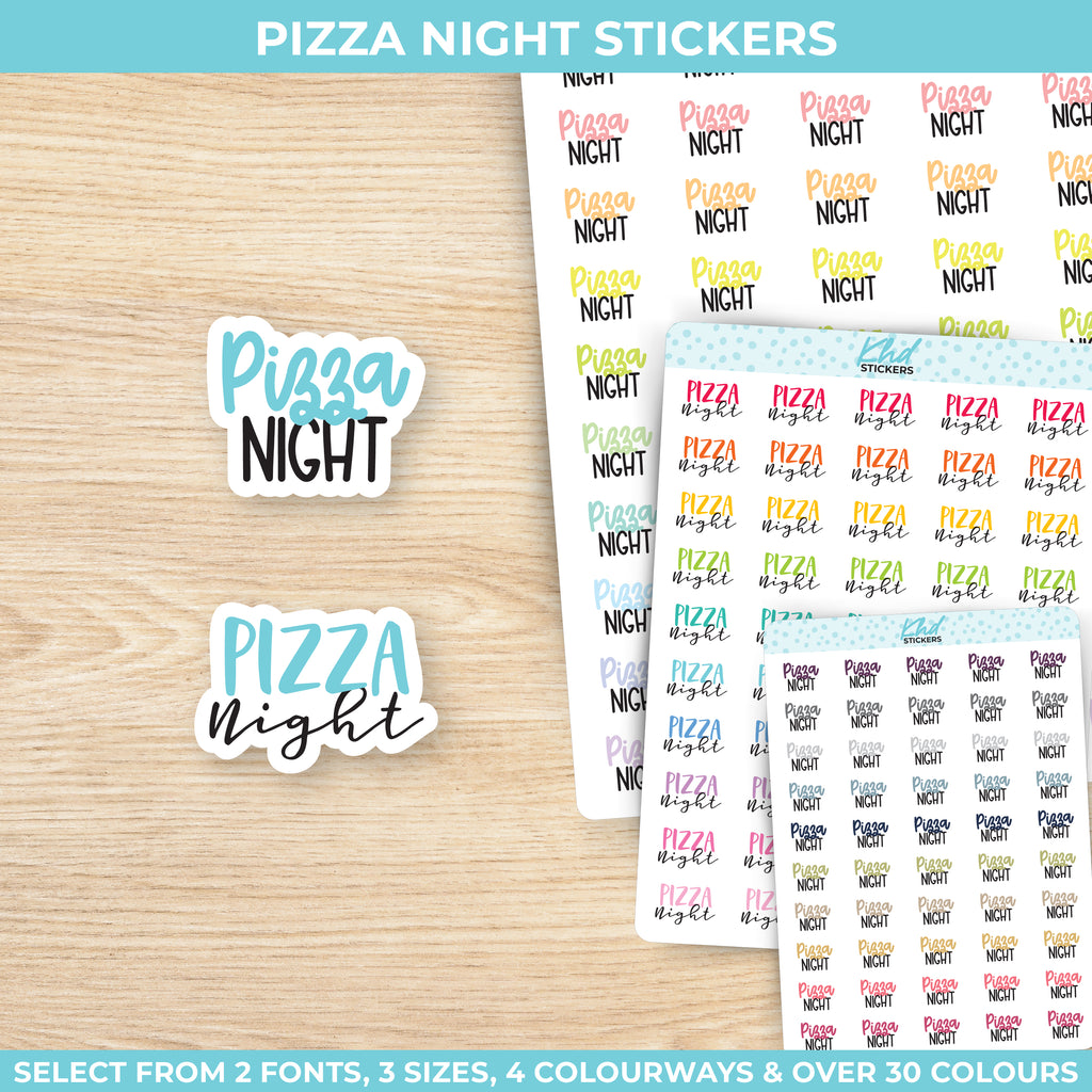 Pizza Night Stickers Small