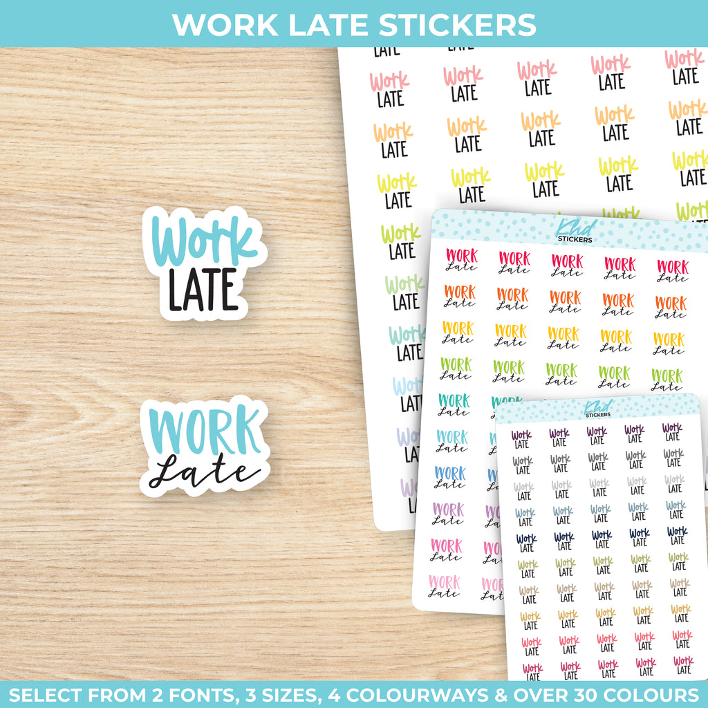 Work Late Planner Stickers Small