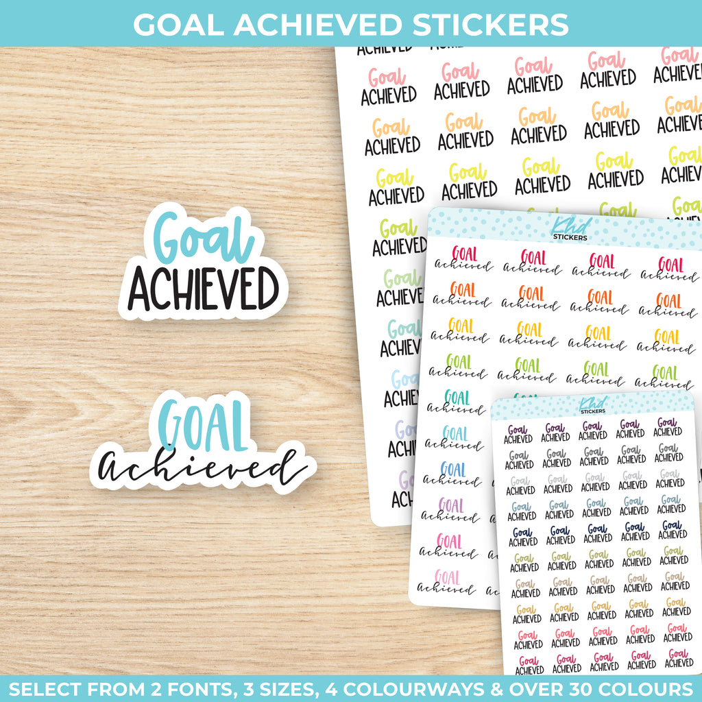 Goal Achieved Stickers Small