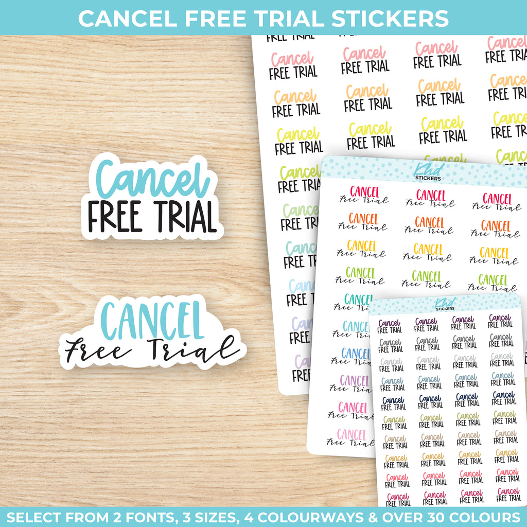 Cancel Free Trial Stickers Small