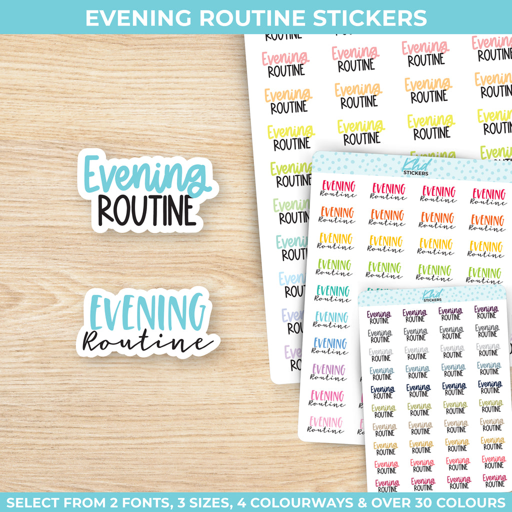 Evening Routine Stickers Small