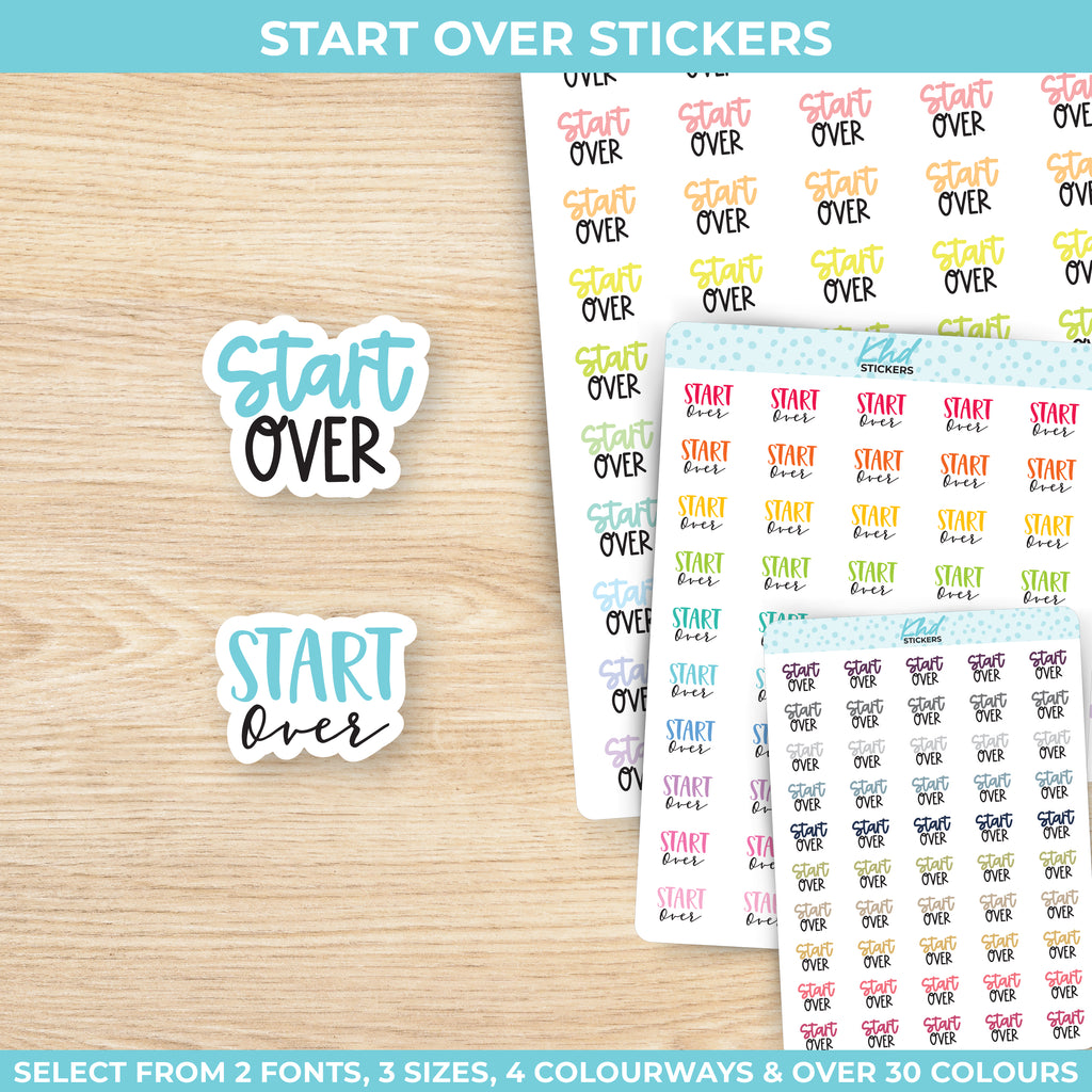 Start Over Stickers Small