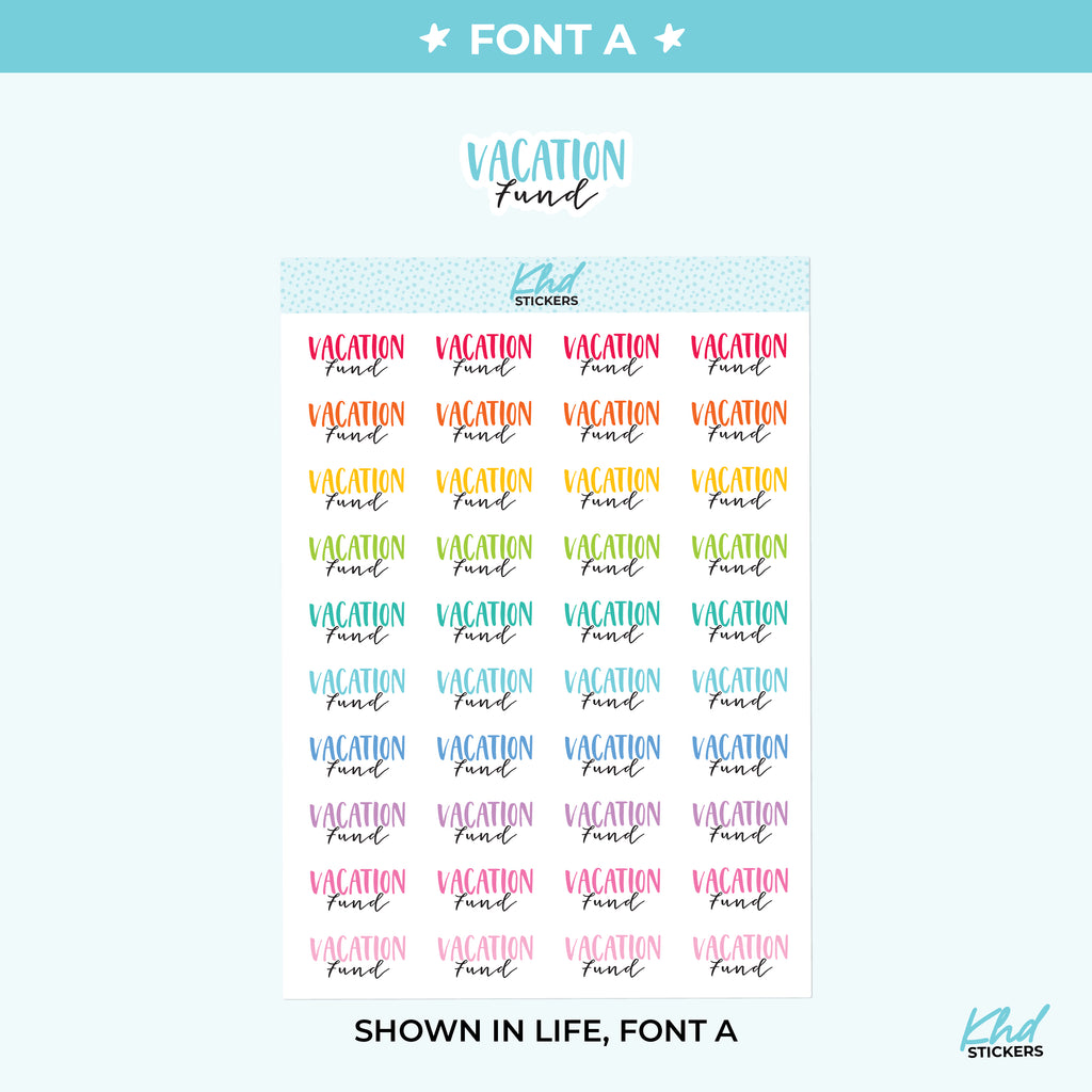 Vacation Fund Planner Stickers Small