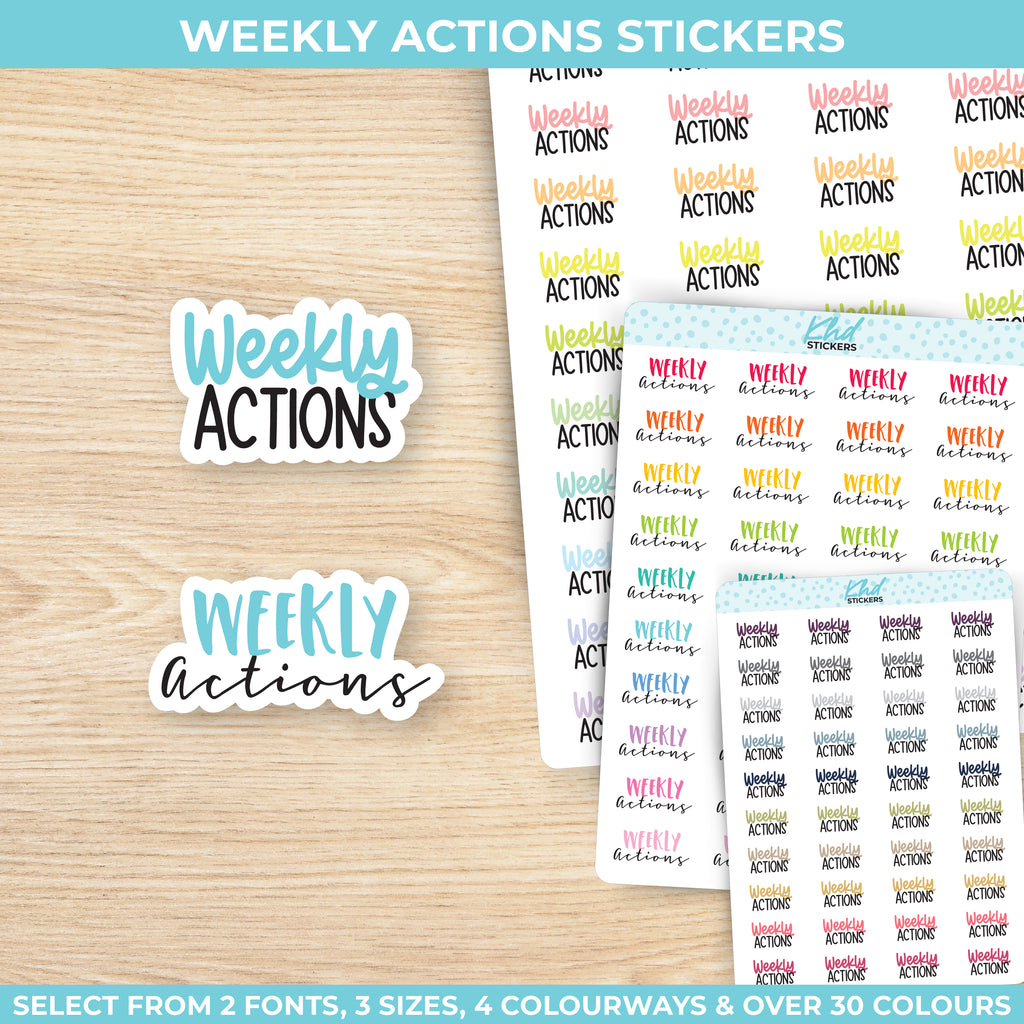 Weekly Actions Planner Stickers Small