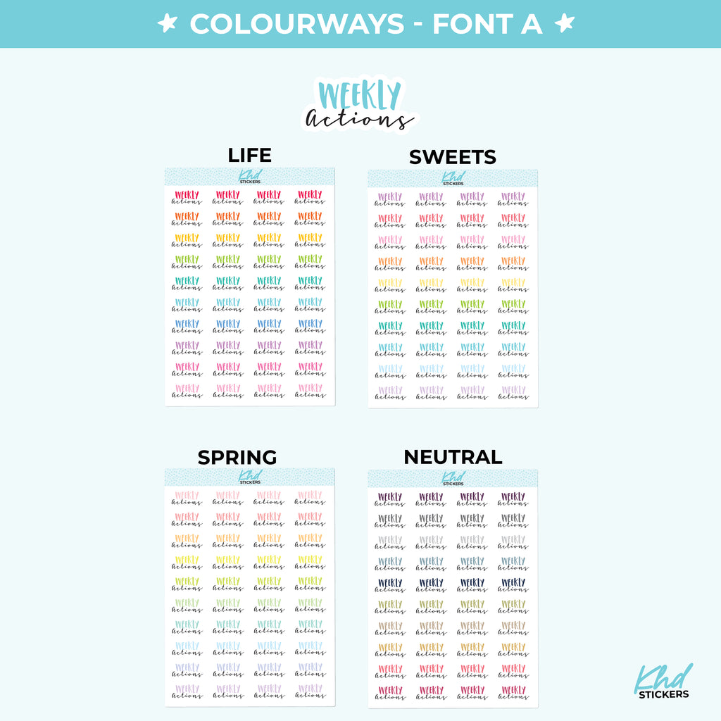 Weekly Actions Planner Stickers Small