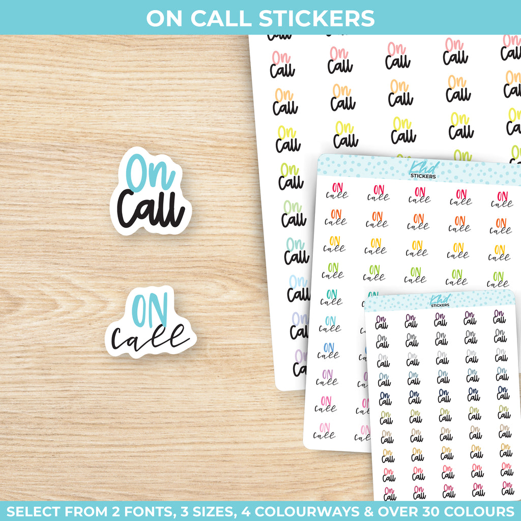 On Call Script Planner Stickers Small