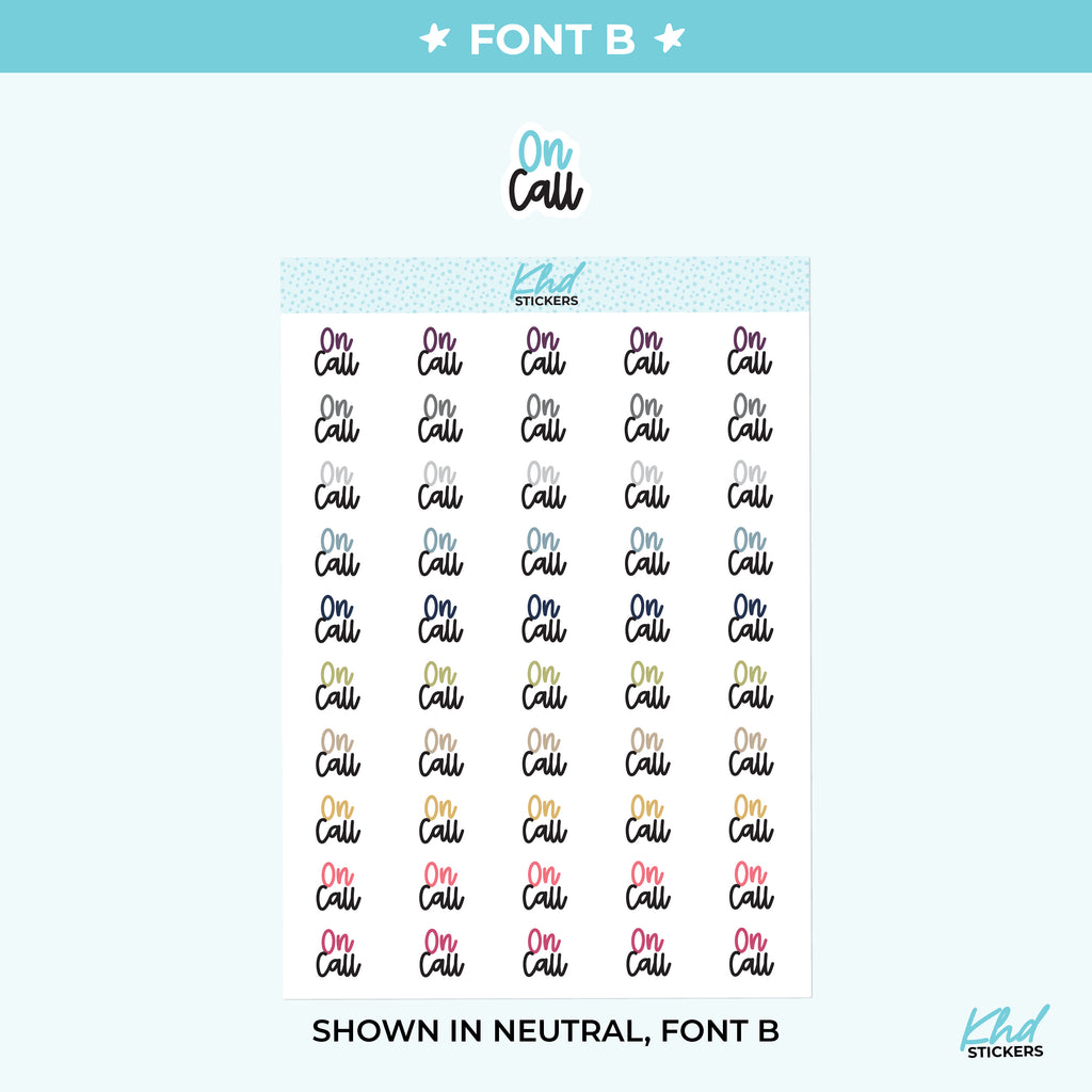 On Call Script Planner Stickers Small