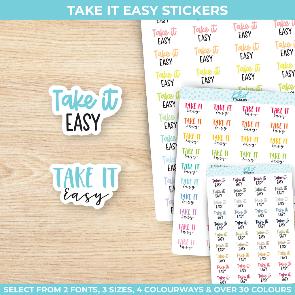 Take It Easy Script Planner Stickers Small