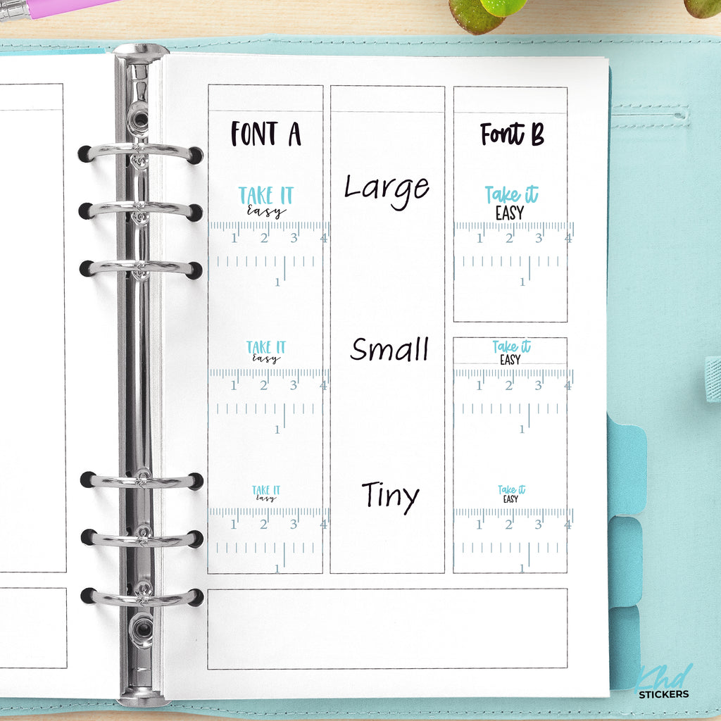 Take It Easy Script Planner Stickers Small