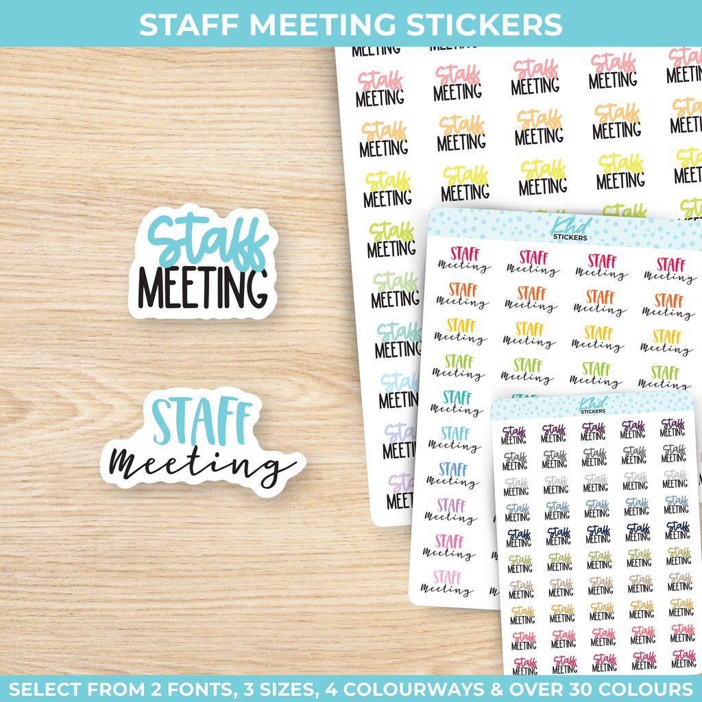 Staff Meeting Script Stickers Small