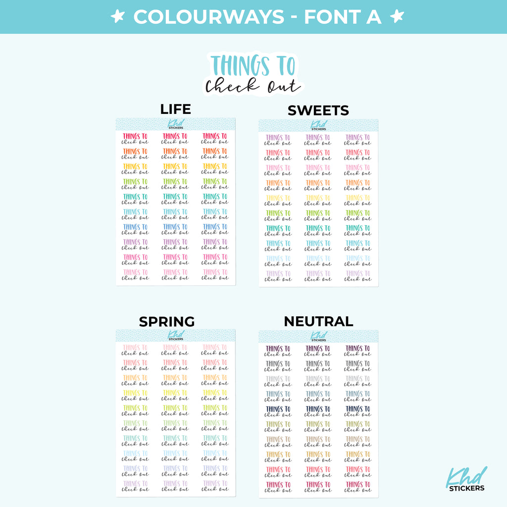 Things To Check Out Script Planner Stickers Small