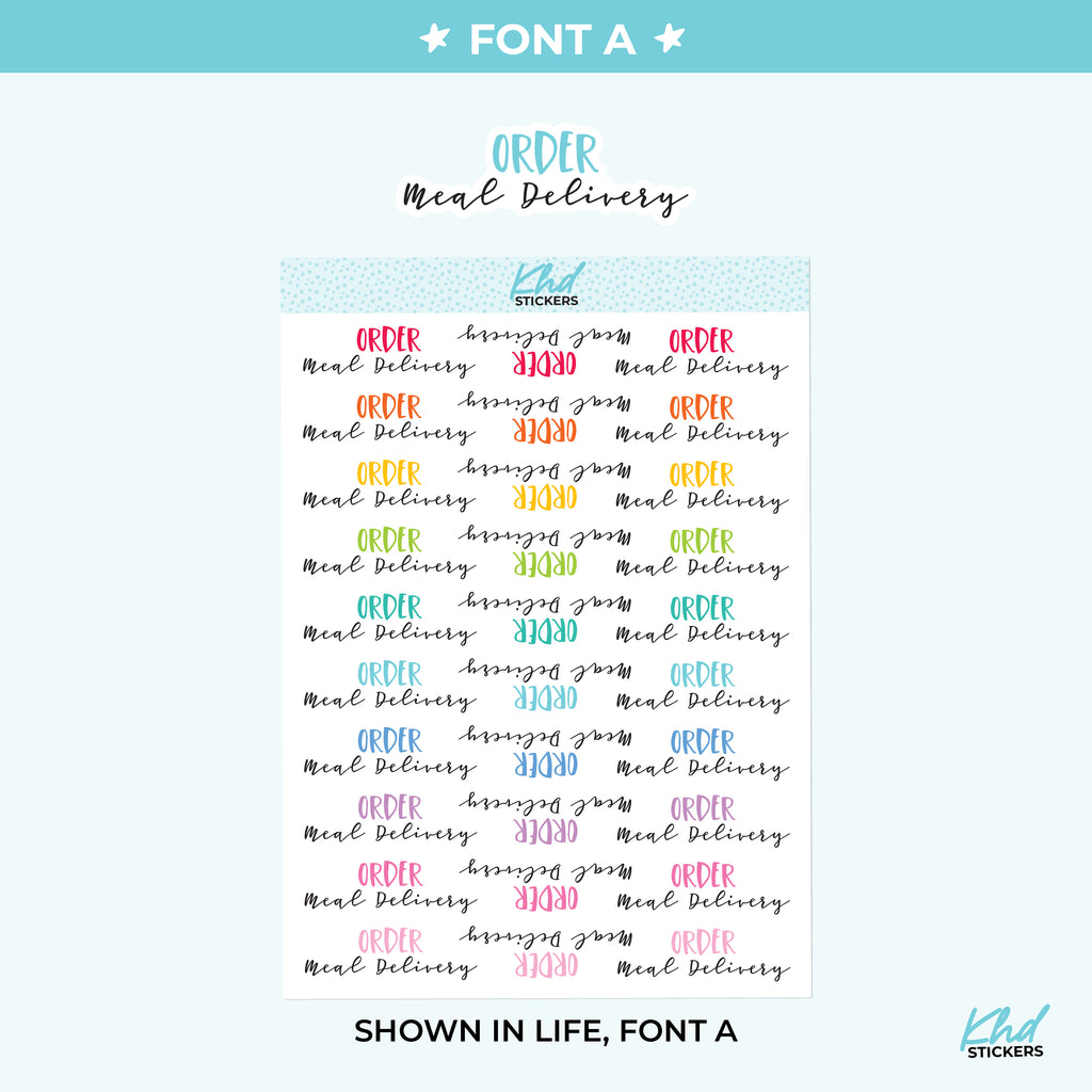 Order Meal Delivery Script Planner Stickers Small