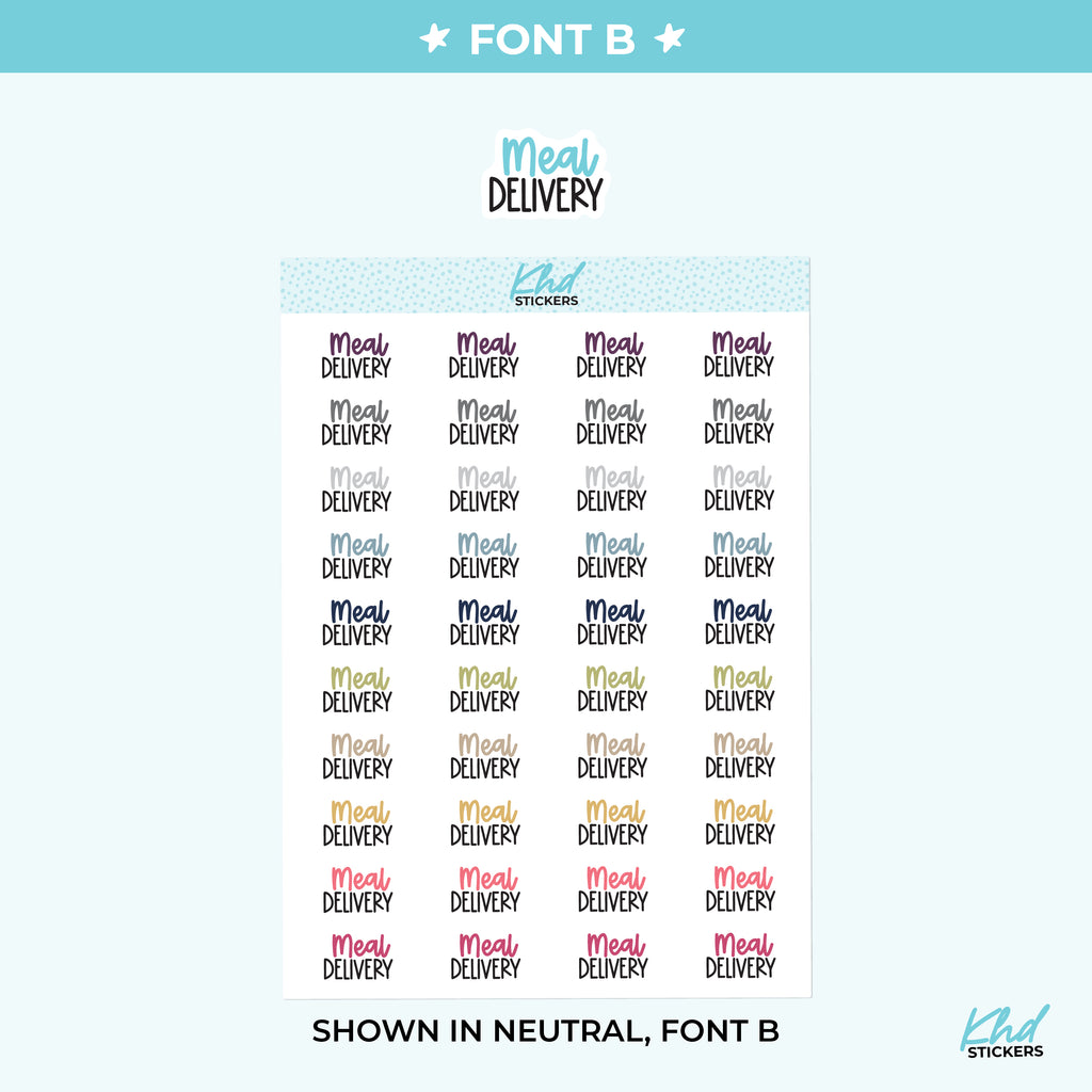 Meal Delivery Script Planner Stickers Small