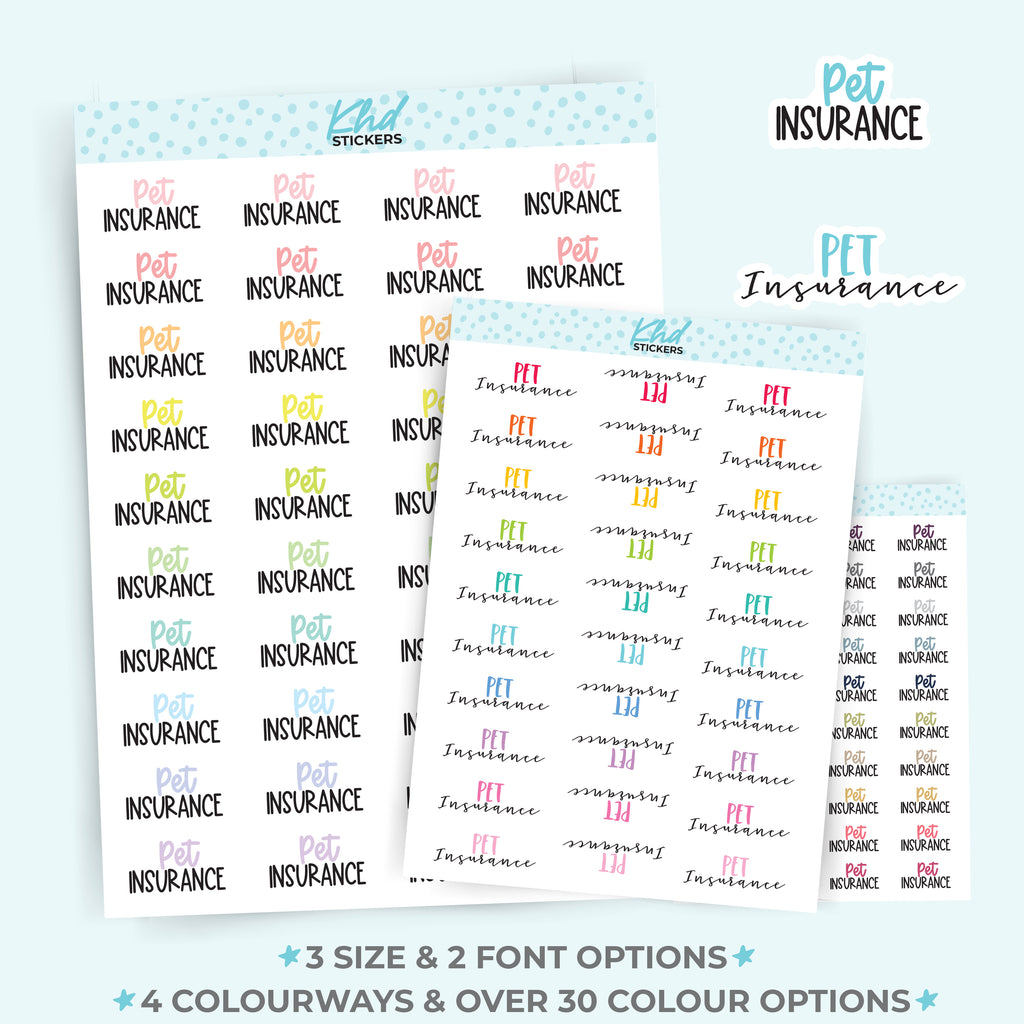 Pet Insurance Script Planner Stickers Small