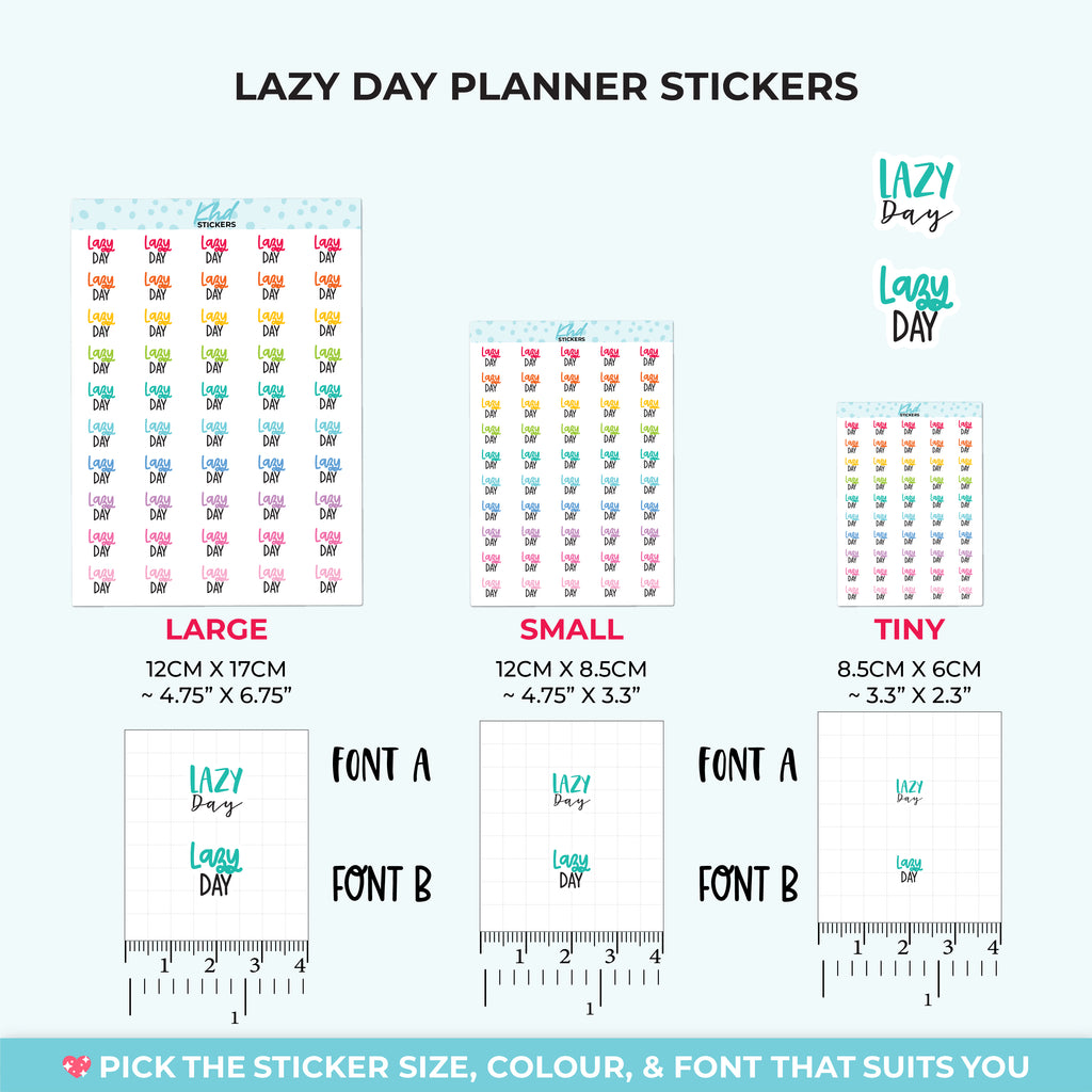 Lazy Day Planner Stickers Small