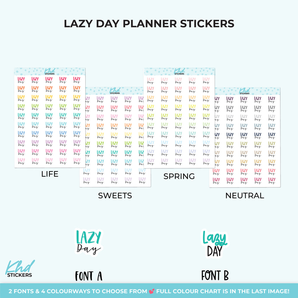 Lazy Day Planner Stickers Small
