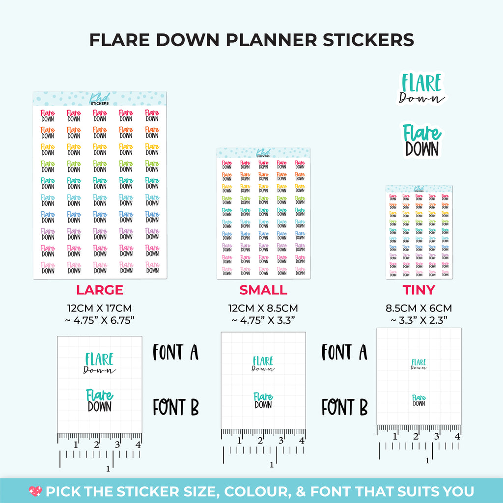 Flare Down Planner Stickers Small
