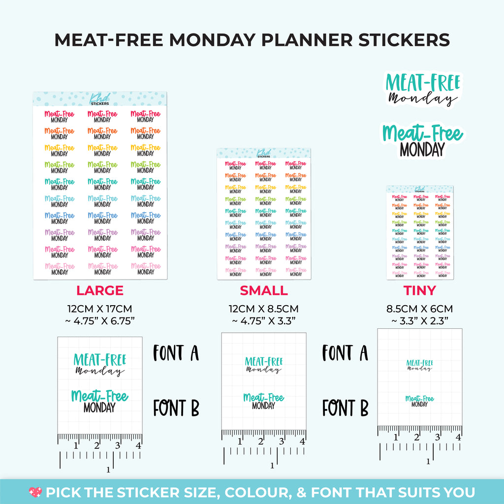 Meat-Free Monday Planner Stickers Small