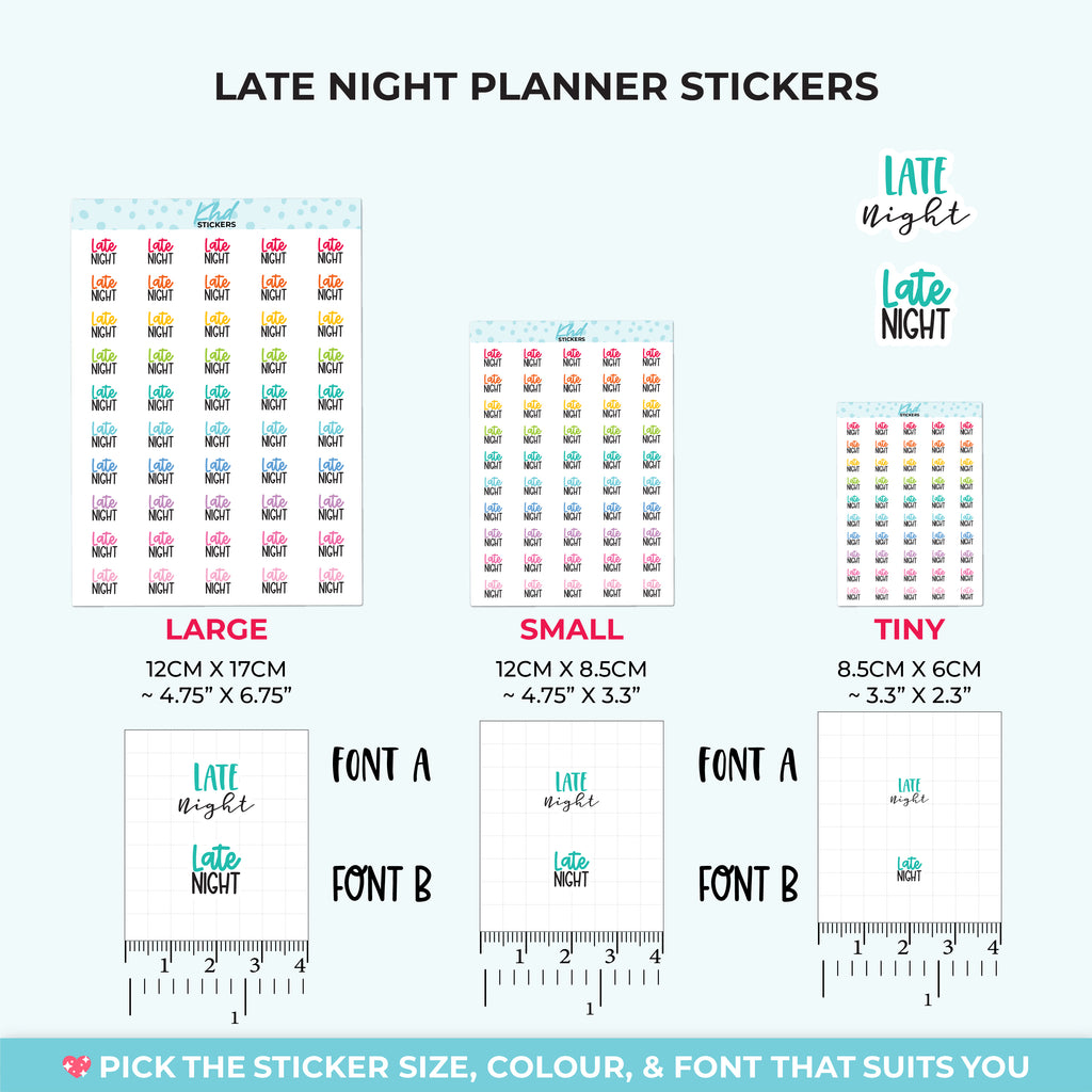 Late Night Planner Stickers Small