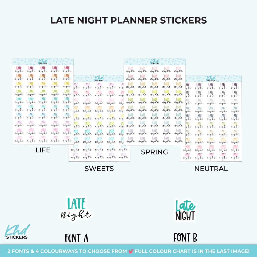 Late Night Planner Stickers Small
