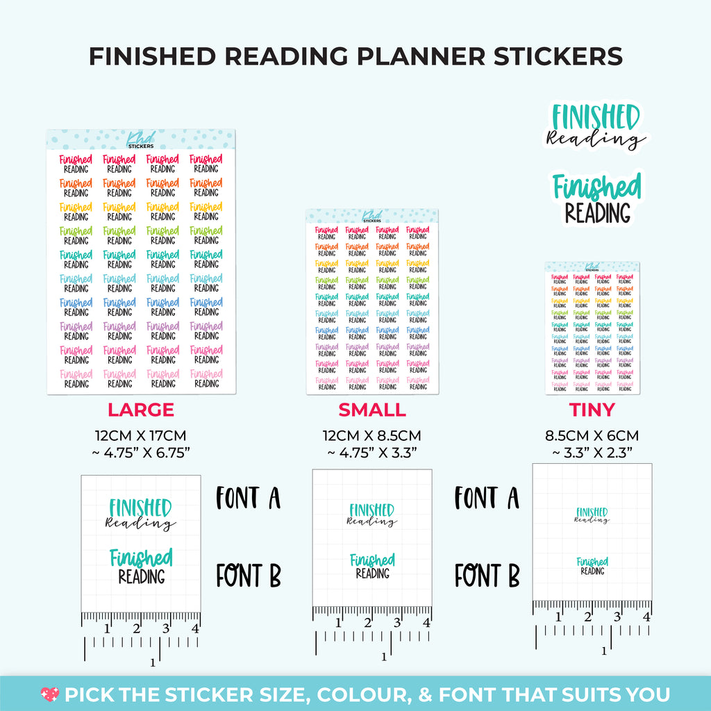 Finished Reading Planner Stickers Small