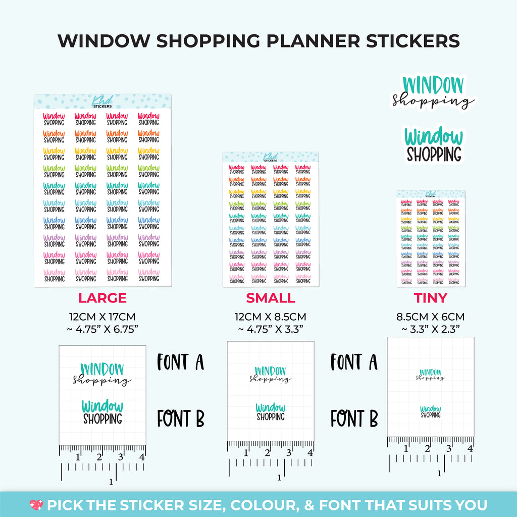 Window Shopping Planner Stickers Small