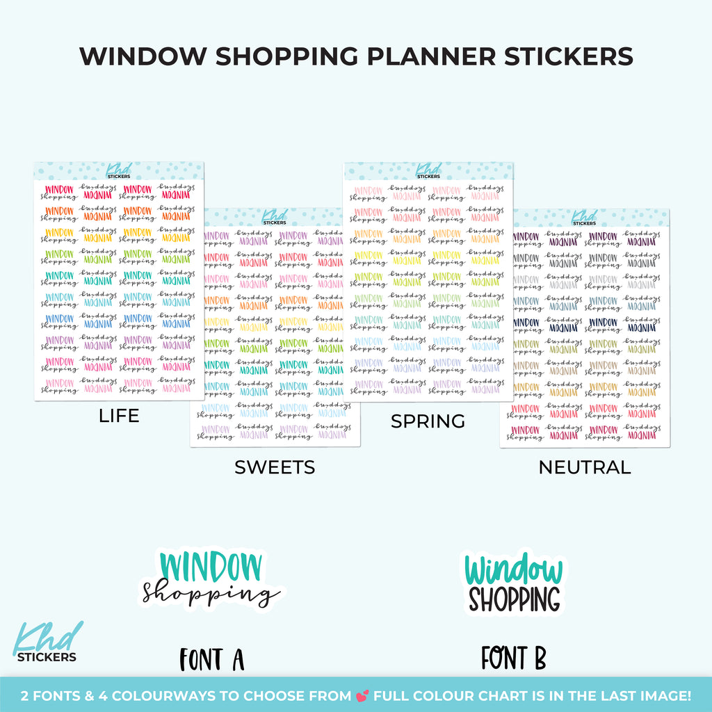 Window Shopping Planner Stickers Small