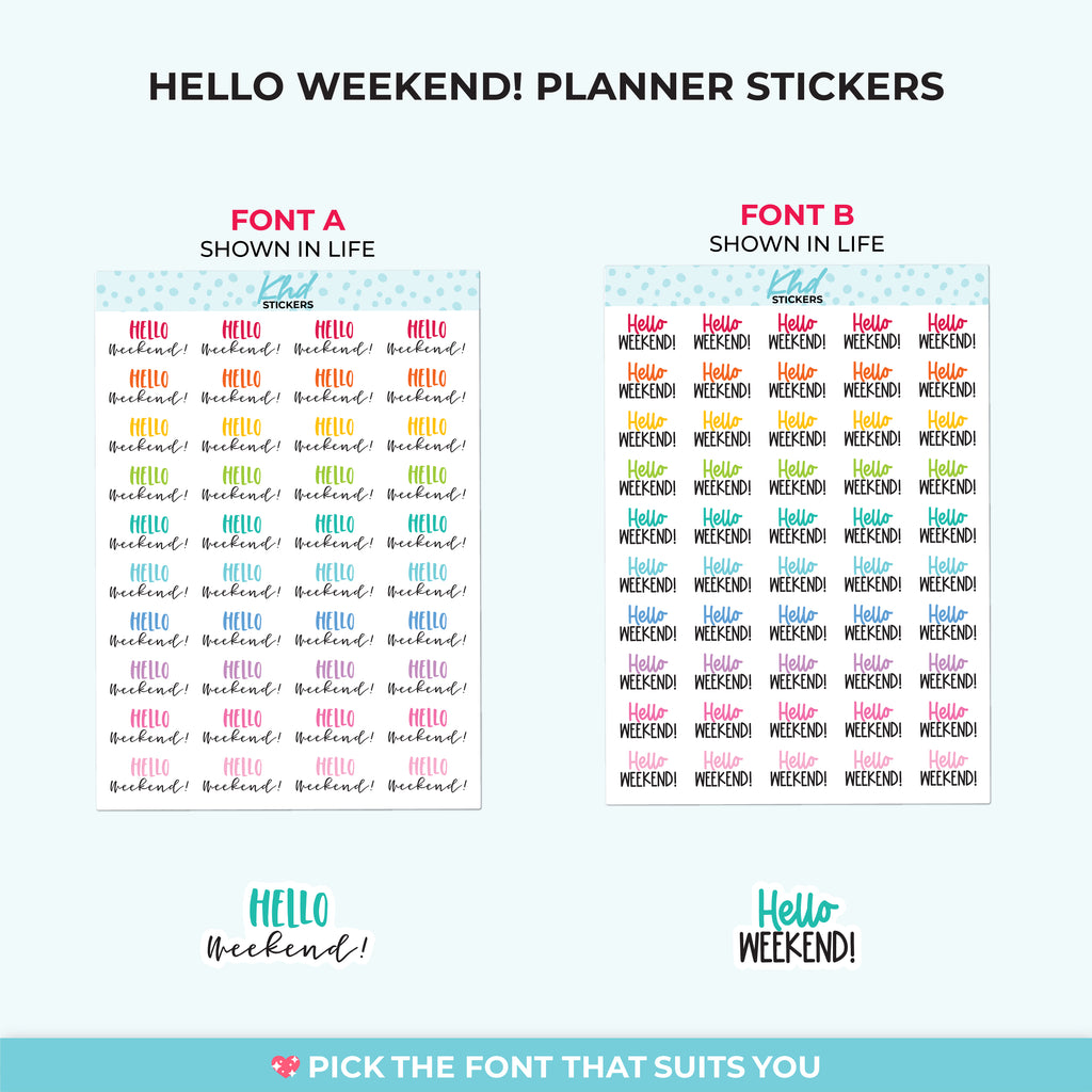 Hello Weekend Planner Stickers Small