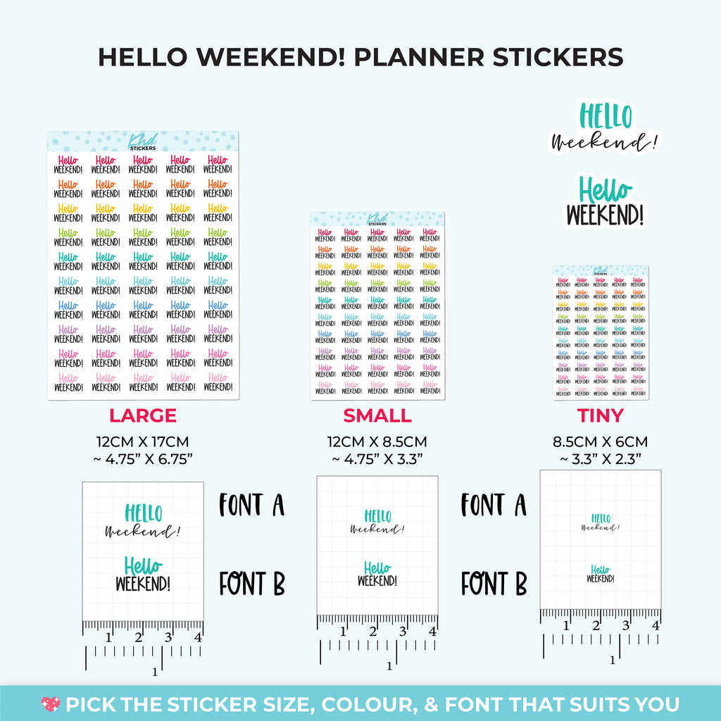 Hello Weekend Planner Stickers Small