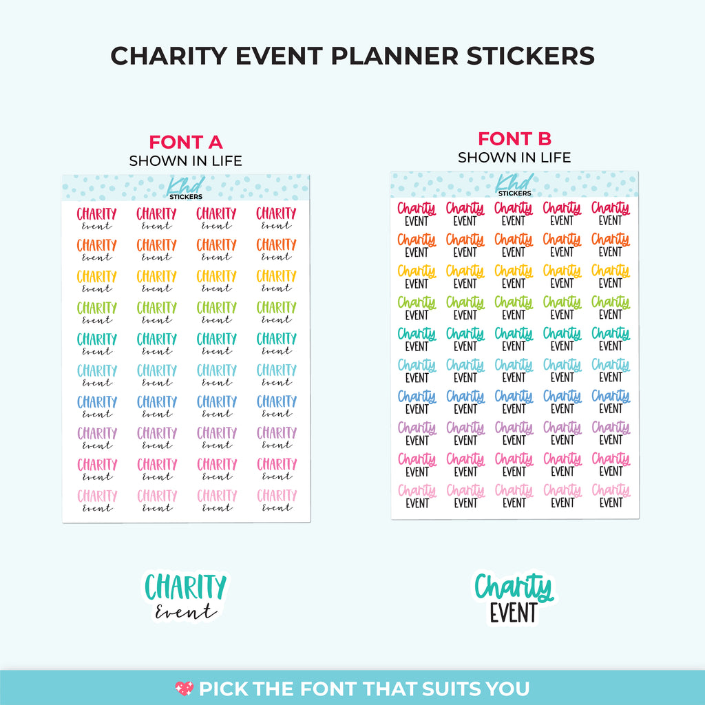 Charity Event Planner Stickers Small