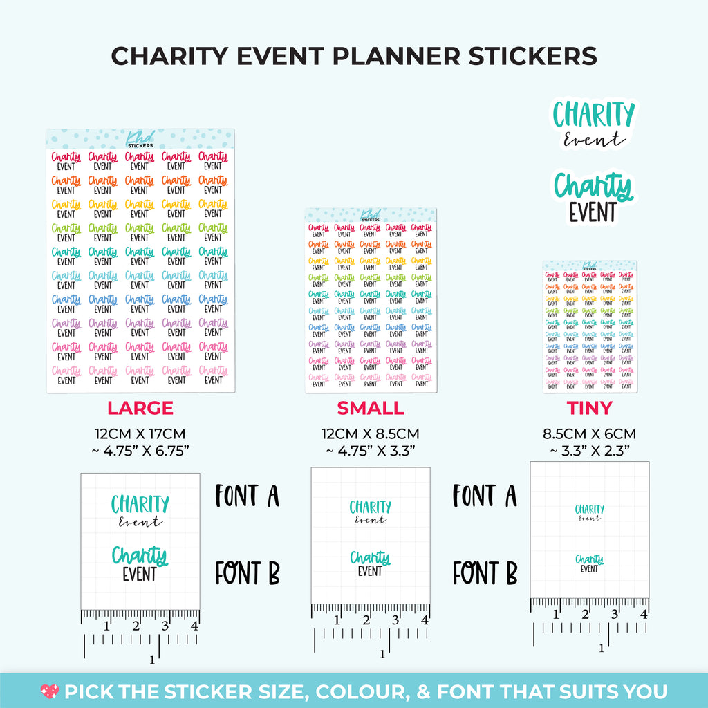 Charity Event Planner Stickers Small
