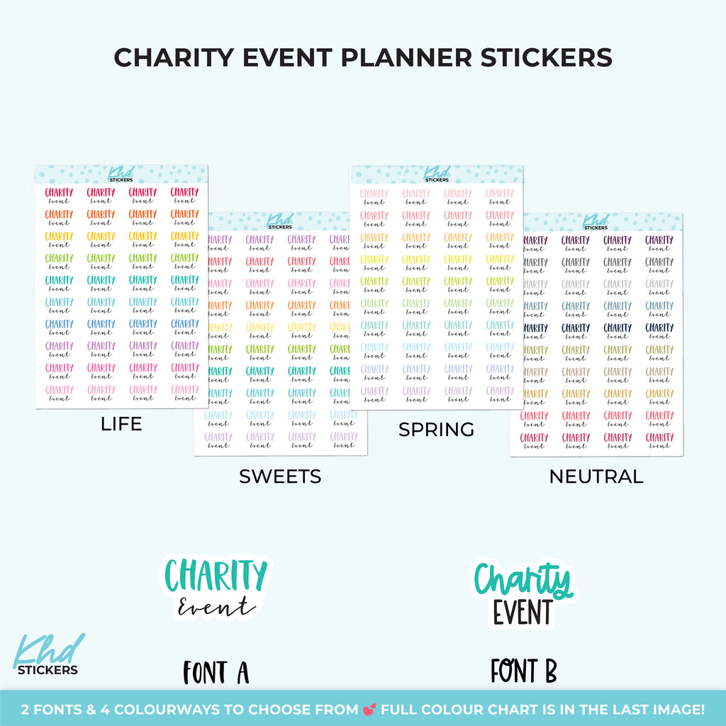 Charity Event Planner Stickers Small