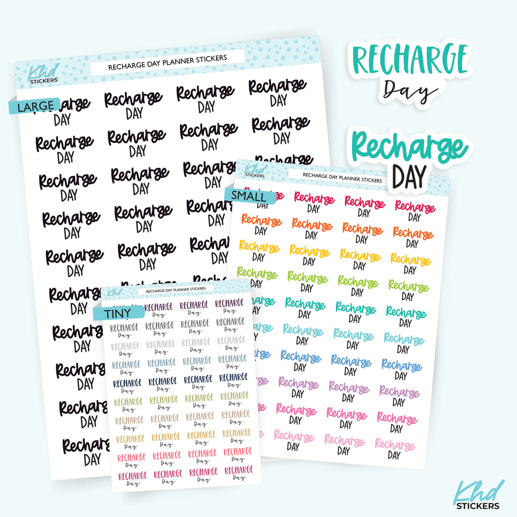 Recharge Day Planner Stickers Small