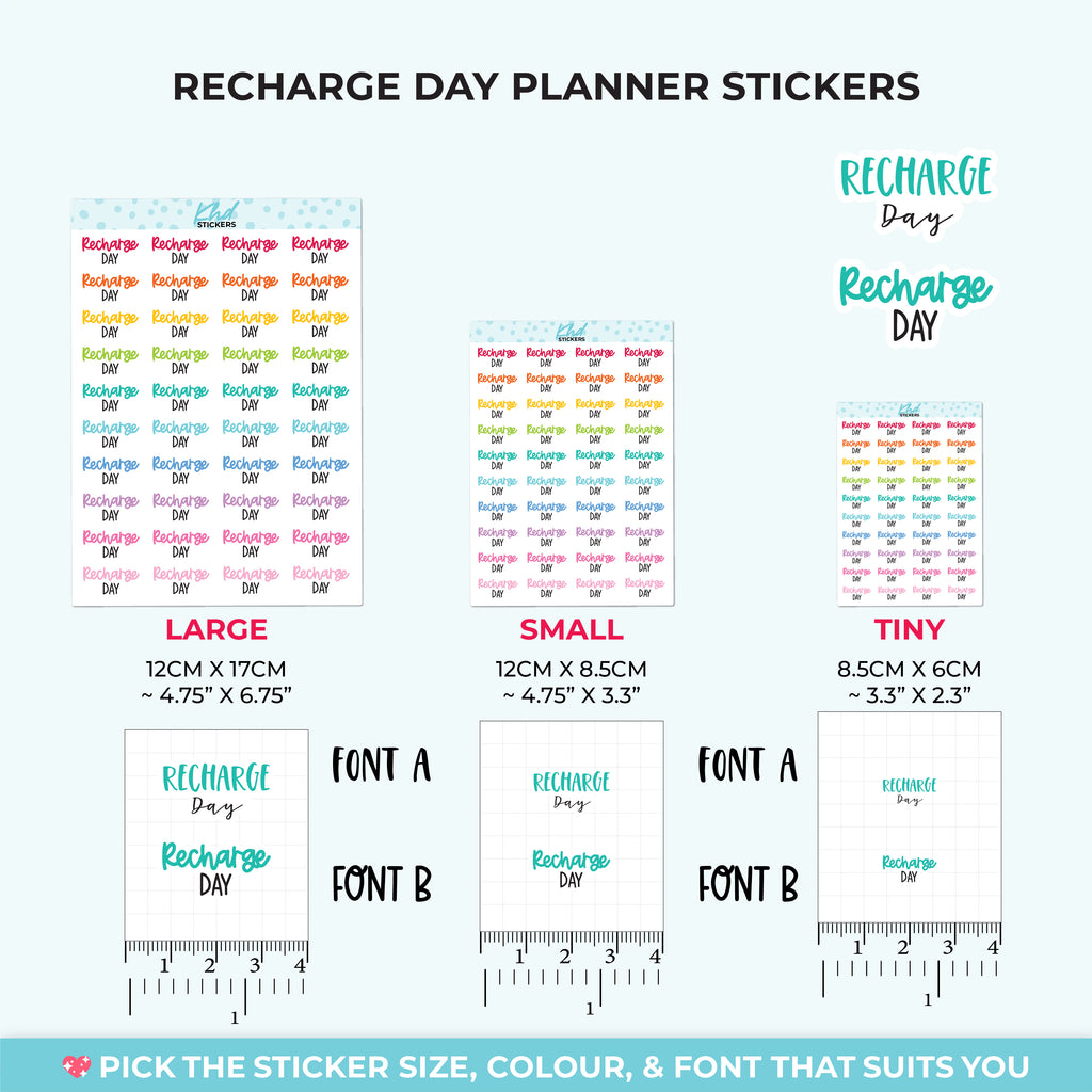 Recharge Day Planner Stickers Small