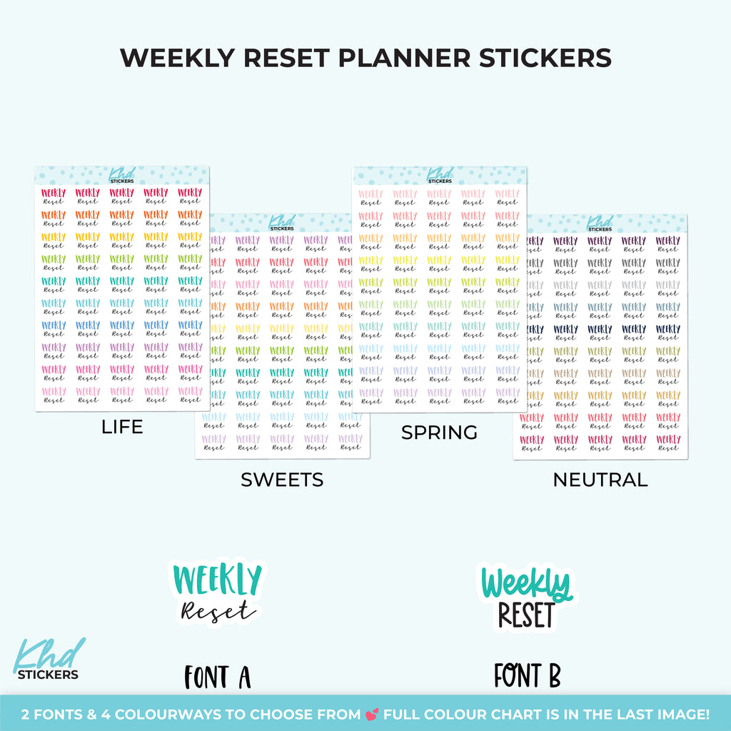 Weekly Reset Planner Stickers Small