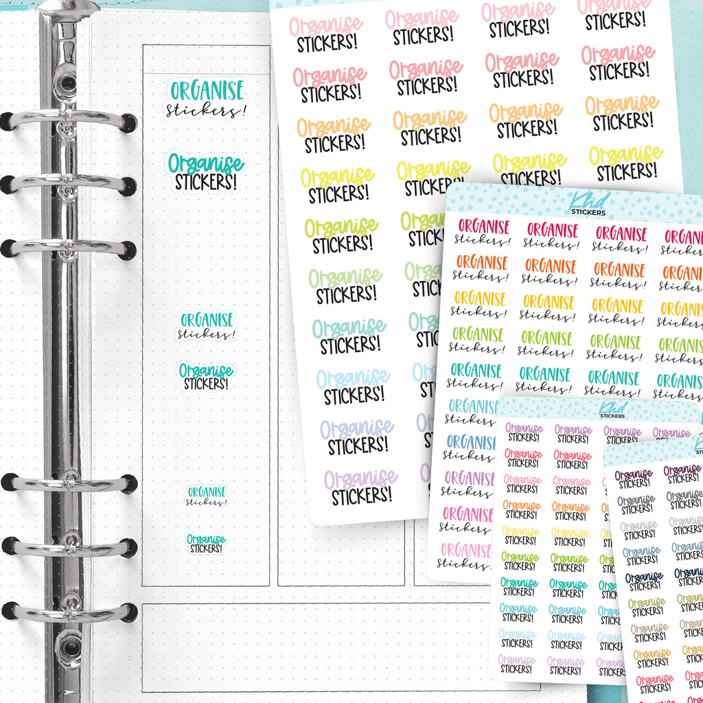 Organise Stickers! Planner Stickers Small
