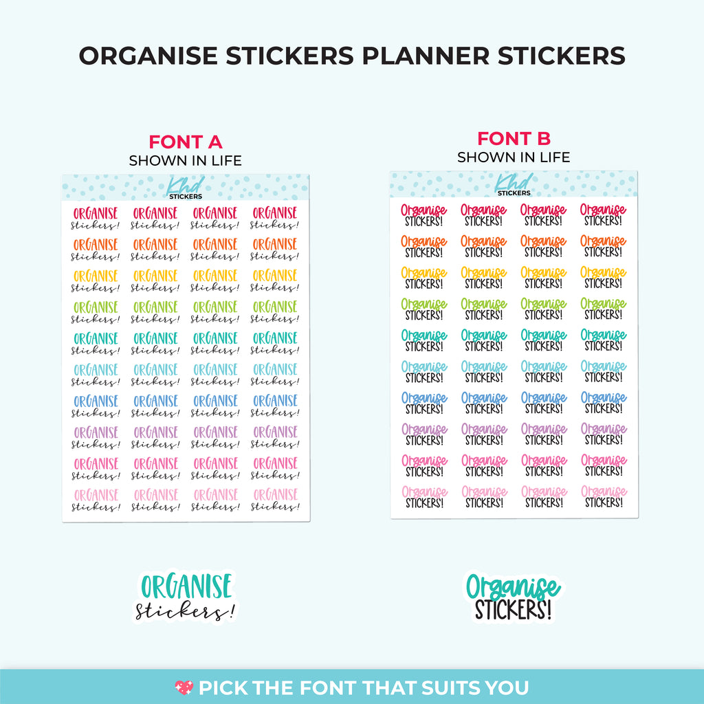 Organise Stickers! Planner Stickers Small