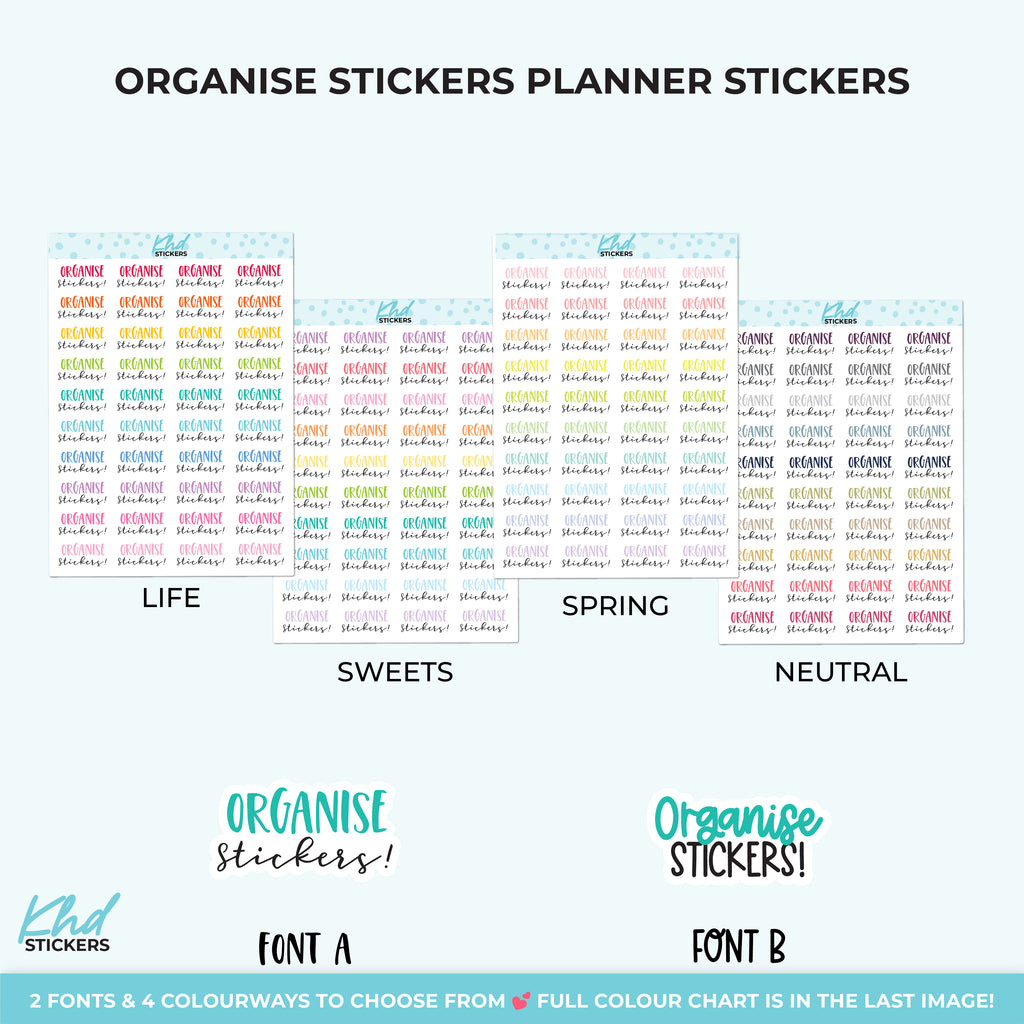 Organise Stickers! Planner Stickers Small