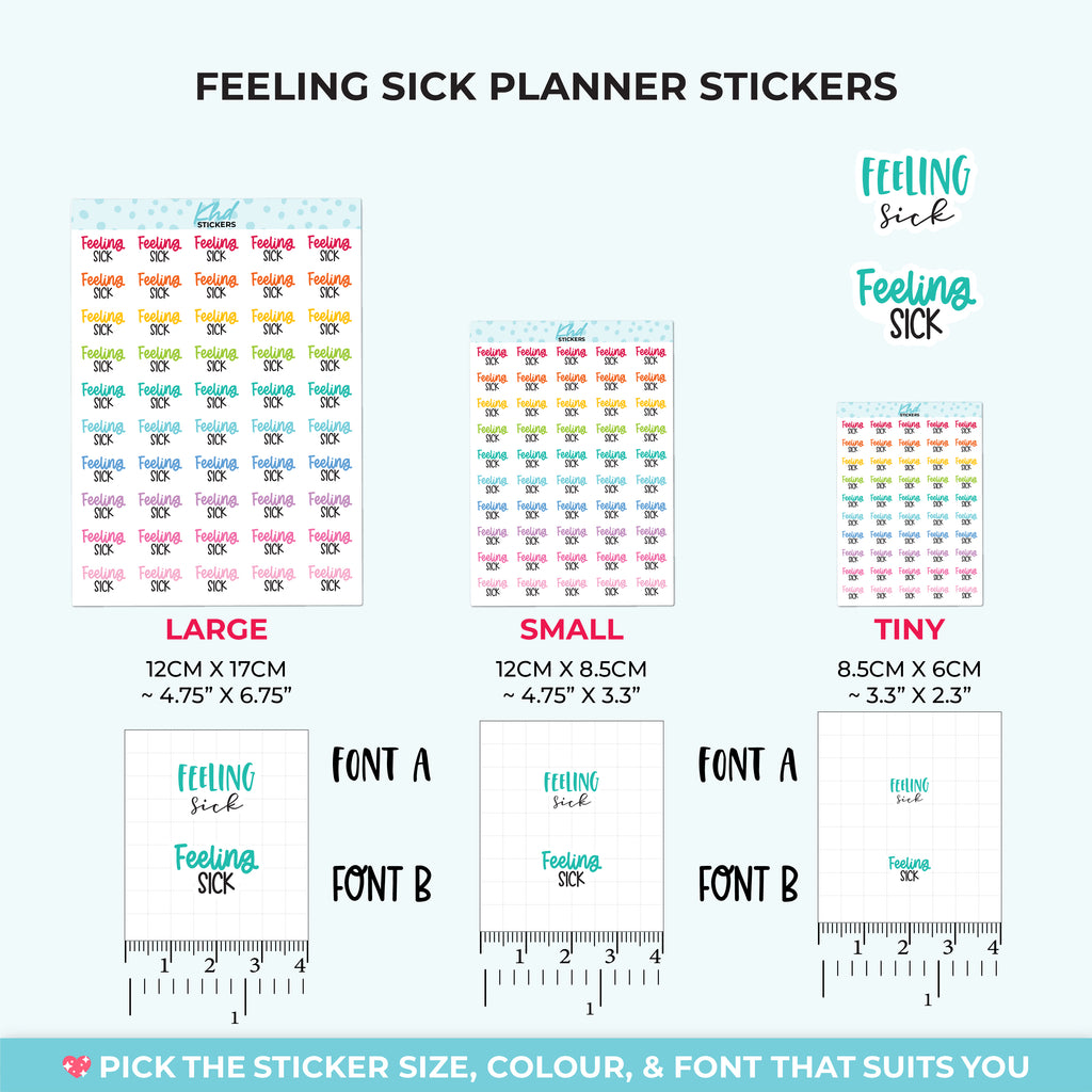 Feeling Sick Planner Stickers Small