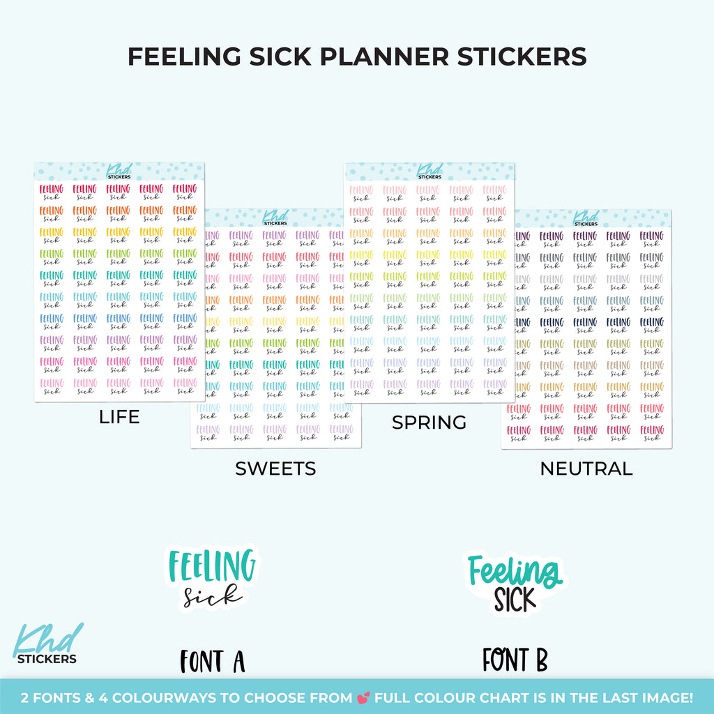 Feeling Sick Planner Stickers Small